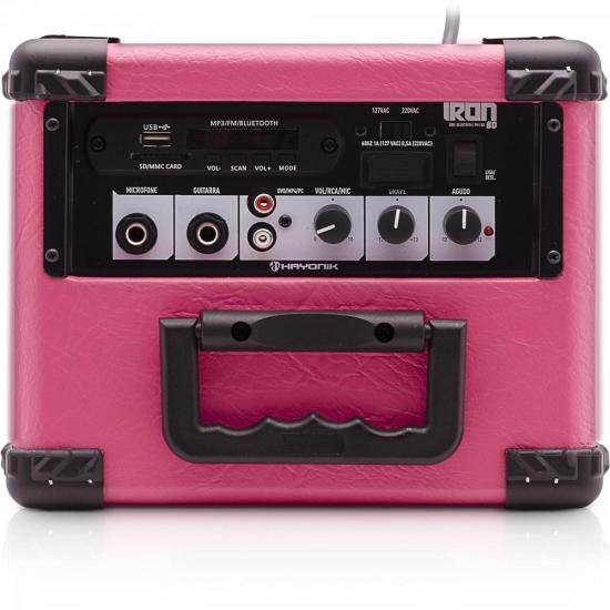Caixa Multiuso 20W Bluetooth/USB/SD/FM IRON 80 Rosa HAYONIK por 0,00 à vista no boleto/pix ou parcele em até 1x sem juros. Compre na loja Mundomax!