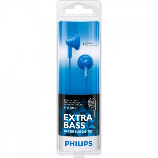 Fone de Ouvido com Graves Extras SHE3010BL/00 Azul PHILIPS por 0,00 à vista no boleto/pix ou parcele em até 1x sem juros. Compre na loja Mundomax!