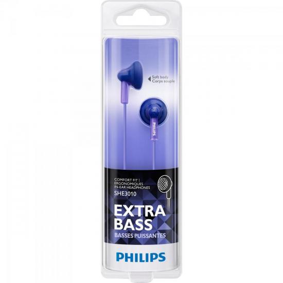 Fone de Ouvido com Graves Extras SHE3010PP/00 Roxo PHILIPS por 0,00 à vista no boleto/pix ou parcele em até 1x sem juros. Compre na loja Mundomax!