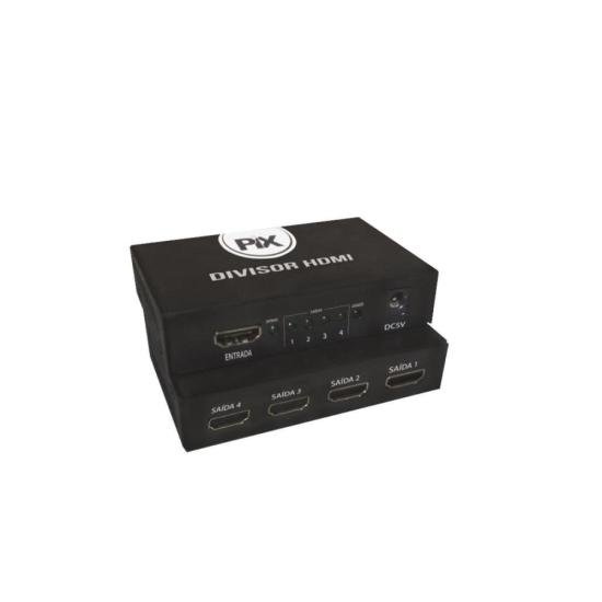 Divisor HDMI 1.3 1 Entrada X 4 Saídas Chip Sce Preto Pix por 110,00 à vista no boleto/pix ou parcele em até 4x sem juros. Compre na loja Mundomax!