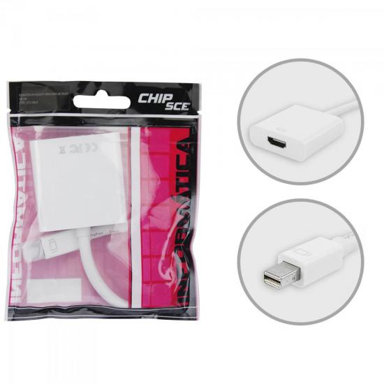 Cabo Adaptador MAC Mini DisplayPort para HDMI Branco CHIP SCE por 0,00 à vista no boleto/pix ou parcele em até 1x sem juros. Compre na loja Mundomax!