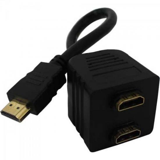 Cabo Divisor de Sinal HDMI 1 Entrada 2 Saída Preto CHIP SCE por 0,00 à vista no boleto/pix ou parcele em até 1x sem juros. Compre na loja Mundomax!