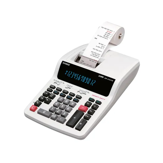 Calculadora com Bobina 12 Dígitos 4,4 Lin/Seg 220V DR210TM Branca CASIO por 0,00 à vista no boleto/pix ou parcele em até 1x sem juros. Compre na loja Mundomax!