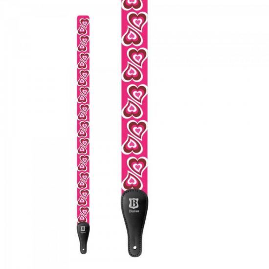 Correia para Instrumentos BASSO Poliéster POP ART CORAÇÕES DE-19 Rosa por 39,90 à vista no boleto/pix ou parcele em até 1x sem juros. Compre na loja Mundomax!