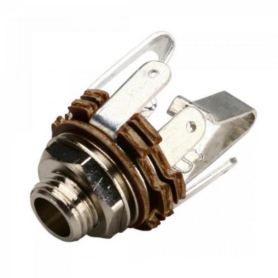 Conector Jack P10 Estéreo Prata SANTO ANGELO por 0,00 à vista no boleto/pix ou parcele em até 1x sem juros. Compre na loja Mundomax!