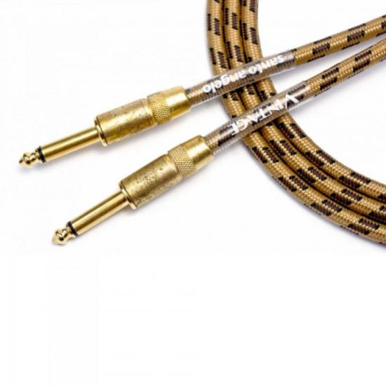 Cabo para Instrumentos VINTAGE 20FT Dourado SANTO ANGELO por 0,00 à vista no boleto/pix ou parcele em até 1x sem juros. Compre na loja Mundomax!