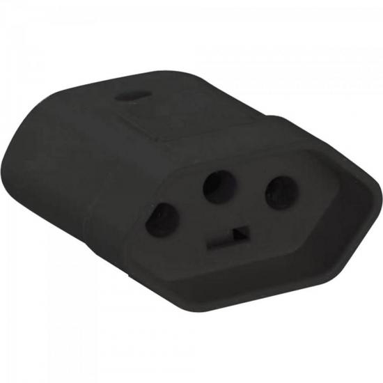 Pino AC Fêmea 2P+T NBR 10V 250V TRIPOLAR Preto TRAMONTINA por 0,00 à vista no boleto/pix ou parcele em até 1x sem juros. Compre na loja Mundomax!