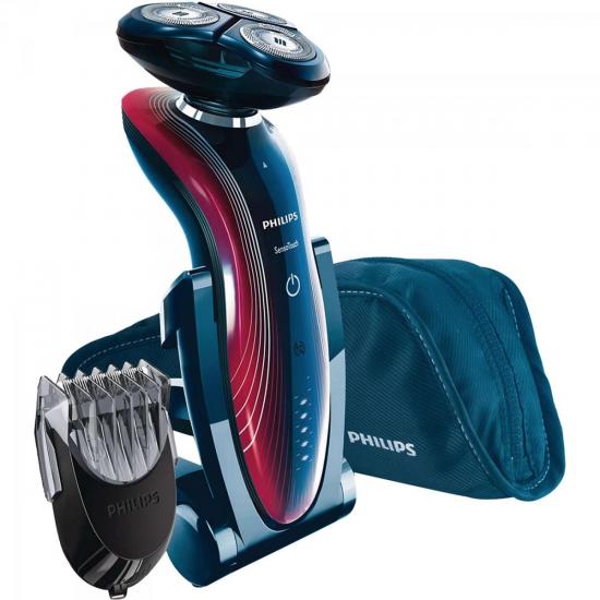 Barbeador Senso Touch 2D Seco e Molhado Bivolt RQ1175/17 Azul/Vinho (58492)