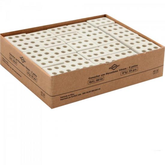 Conector Porcelana 3P 10MM Branco BRASFORT por 188,99 à vista no boleto/pix ou parcele em até 7x sem juros. Compre na loja Mundomax!