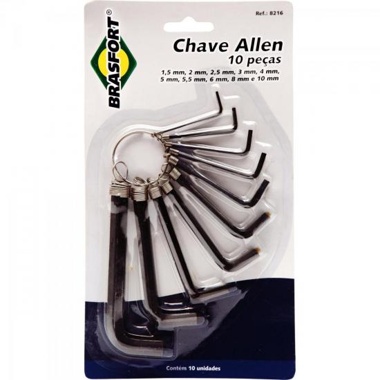 Kit de Chaves Hexagonais Allen Com 10 Peças de 1,5mm a 10mm Brasfort por 13,99 à vista no boleto/pix ou parcele em até 1x sem juros. Compre na loja Mundomax!