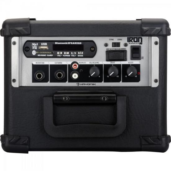 Caixa Multiuso 20W Bluetooth/USB/SD/FM com Bateria Interna IRON 80 Preta por 0,00 à vista no boleto/pix ou parcele em até 1x sem juros. Compre na loja Mundomax!
