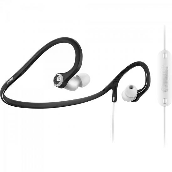 Fone de Ouvido Esportivo Flexível com Microfone SHQ4305WS/00 Preto por 0,00 à vista no boleto/pix ou parcele em até 1x sem juros. Compre na loja Mundomax!