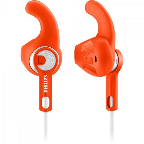 Fone de Ouvido Esportivo Com Trava C SHQ1300OR/00 Laranja PHILIPS por 0,00 à vista no boleto/pix ou parcele em até 1x sem juros. Compre na loja Mundomax!