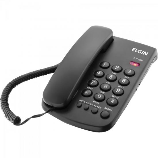 Telefone Mesa TCF2000 Preto ELGIN por 0,00 à vista no boleto/pix ou parcele em até 1x sem juros. Compre na loja Mundomax!