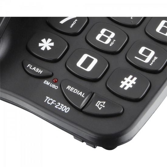Telefone com Fio TCF2300 Preto ELGIN por 0,00 à vista no boleto/pix ou parcele em até 1x sem juros. Compre na loja Mundomax!