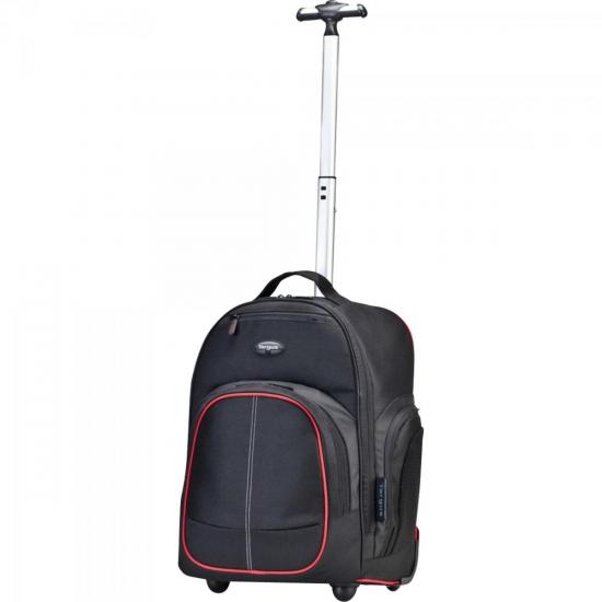 Mochila Notebook 16\" com Rodas COMPACT ROLLING TSB75001US Preta/Vermelha por 0,00 à vista no boleto/pix ou parcele em até 1x sem juros. Compre na loja Mundomax!