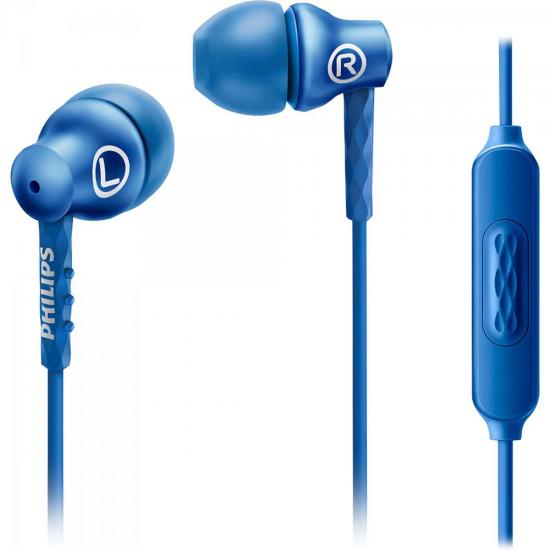 Fone de Ouvido Intra-Auricular com Microfone SHE8105BL/00 Azul PHILIPS por 0,00 à vista no boleto/pix ou parcele em até 1x sem juros. Compre na loja Mundomax!