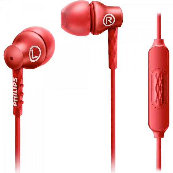 Fone de Ouvido Intra-Auricular com Microfone SHE8105RD/00 Vermelho por 0,00 à vista no boleto/pix ou parcele em até 1x sem juros. Compre na loja Mundomax!