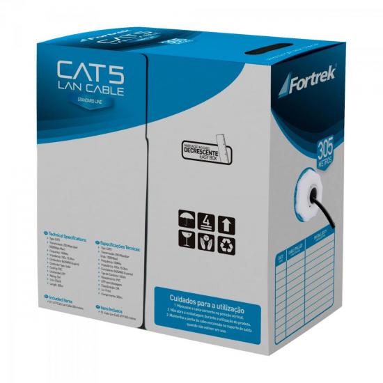 Cabo de Rede CAT-103/305BK Preto FORTREK por 0,00 à vista no boleto/pix ou parcele em até 1x sem juros. Compre na loja Mundomax!