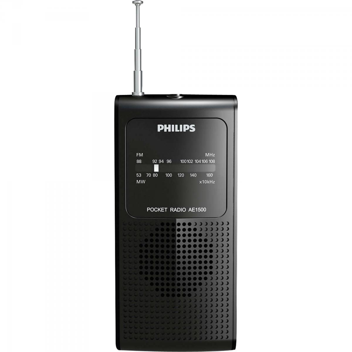 Rádio Portátil AM/FM AE1500X/78 Preto PHILIPS - Mundomax