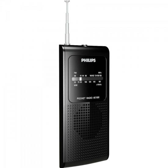 Rádio Portátil AM/FM AE1500X/78 Preto PHILIPS por 0,00 à vista no boleto/pix ou parcele em até 1x sem juros. Compre na loja Mundomax!