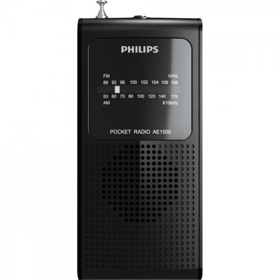Rádio Portátil AM/FM AE1500X/78 Preto PHILIPS por 0,00 à vista no boleto/pix ou parcele em até 1x sem juros. Compre na loja Mundomax!