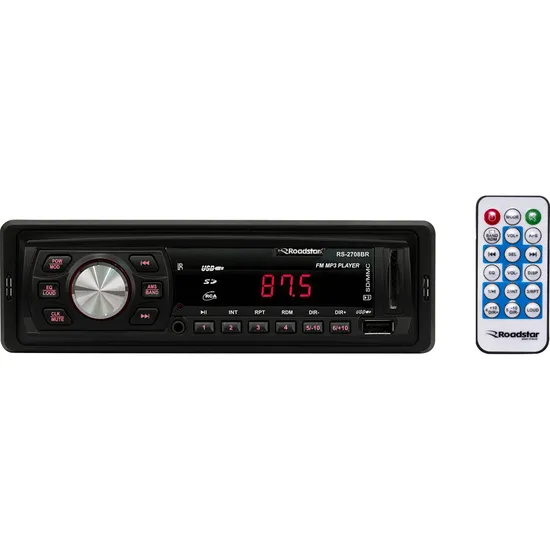 Auto Rádio USB/SD/FM RS2708BR Preto ROADSTAR por 0,00 à vista no boleto/pix ou parcele em até 1x sem juros. Compre na loja Mundomax!