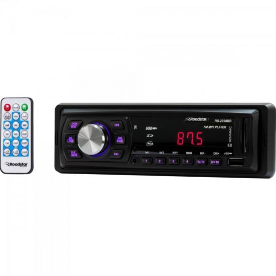Auto Rádio USB/SD/FM RS2708BR Preto ROADSTAR por 0,00 à vista no boleto/pix ou parcele em até 1x sem juros. Compre na loja Mundomax!