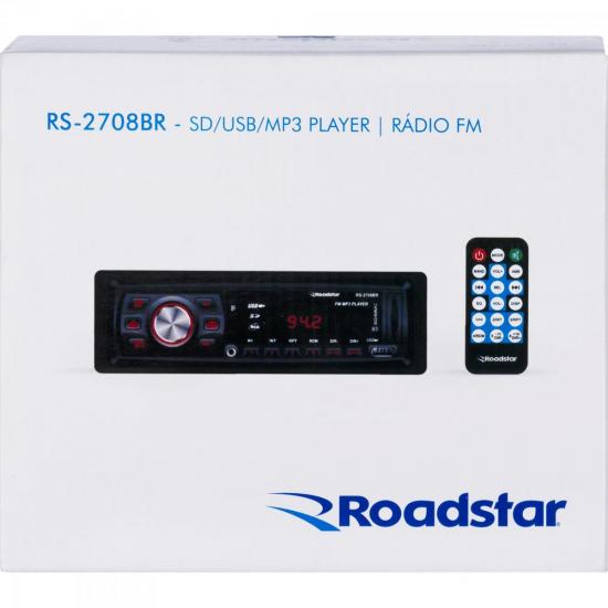 Auto Rádio USB/SD/FM RS2708BR Preto ROADSTAR por 0,00 à vista no boleto/pix ou parcele em até 1x sem juros. Compre na loja Mundomax!