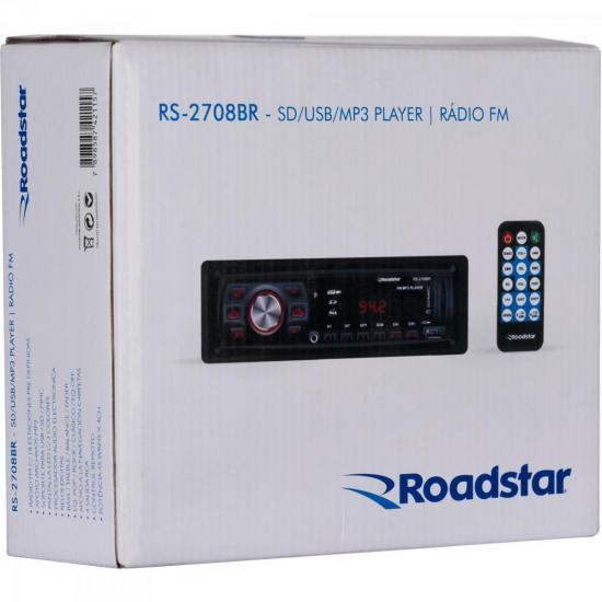 Auto Rádio USB/SD/FM RS2708BR Preto ROADSTAR por 0,00 à vista no boleto/pix ou parcele em até 1x sem juros. Compre na loja Mundomax!