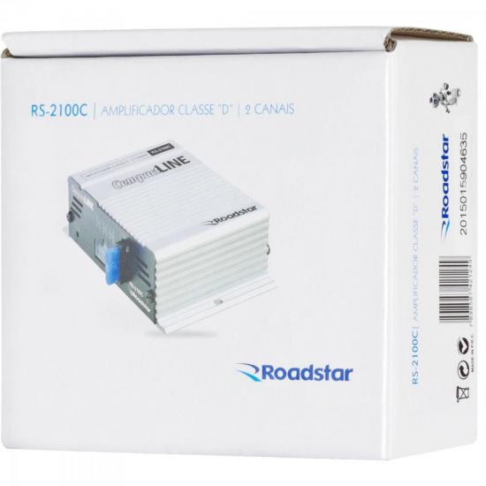 Amplificador \"D\" 140W RMS 2 Ohms 2 Canais COMPACT RS-2100C ROADSTAR por 0,00 à vista no boleto/pix ou parcele em até 1x sem juros. Compre na loja Mundomax!