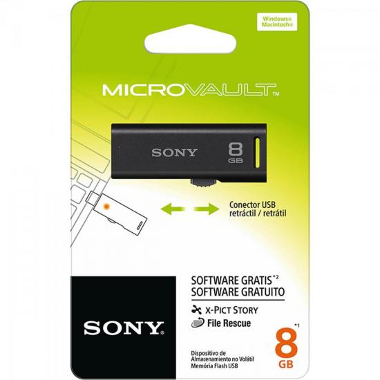 Pen Drive 8GB Flash USB USM8GR/BM Preto SONY por 0,00 à vista no boleto/pix ou parcele em até 1x sem juros. Compre na loja Mundomax!