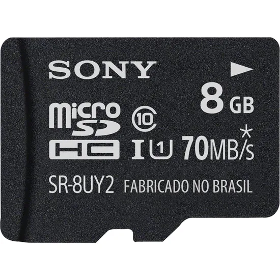 Cartão de Memória 8GB Micro SDHC com Adaptador CLASSE 10 SR-8UY2 SONY (58754)