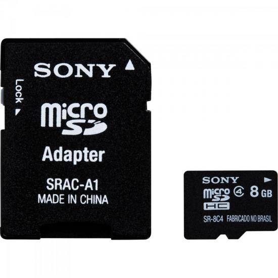 Cartão de Memória 8GB Micro SDHC com Adaptador CLASSE 4 SR-8C4 SONY por 0,00 à vista no boleto/pix ou parcele em até 1x sem juros. Compre na loja Mundomax!