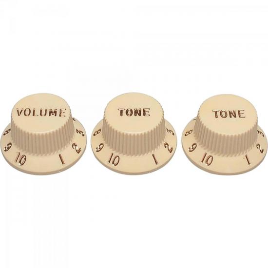 Set De Knobs Fender VTT Para Guitarra Stratocaster Branco Envelhecido por 54,99 à vista no boleto/pix ou parcele em até 2x sem juros. Compre na loja Mundomax!