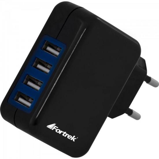 Fonte de Energia USB 4 Portas 4,2A UPS-101BK Preto FORTREK por 31,90 à vista no boleto/pix ou parcele em até 1x sem juros. Compre na loja Mundomax!