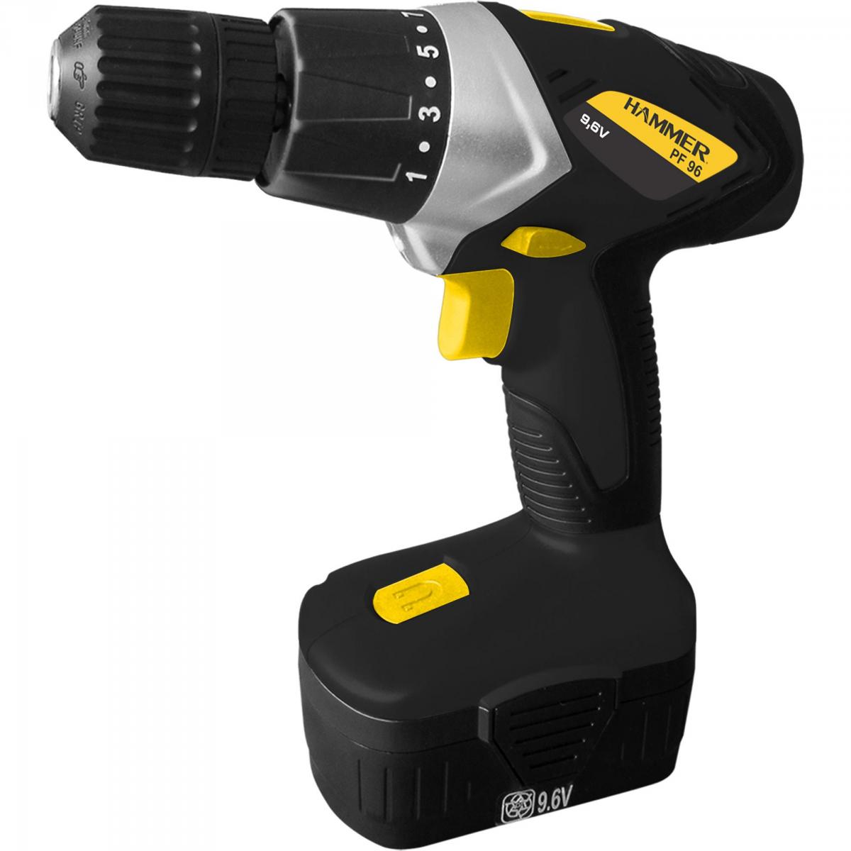 Parafusadeira a Bateria Bivolt PF96 Preto HAMMER - Mundomax