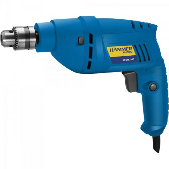 Furadeira de Impacto 500W 220V 3/8\" FI-500 Azul HAMMER por 0,00 à vista no boleto/pix ou parcele em até 1x sem juros. Compre na loja Mundomax!