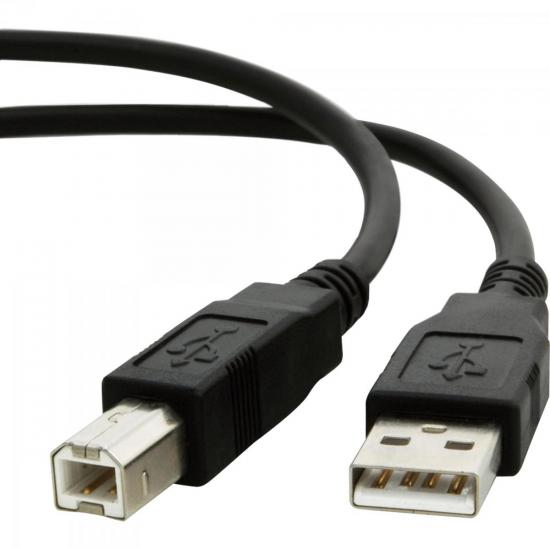 Cabo de Dados USB 2.0 A Macho x USB 2.0 B Macho 1,8m CBUS0007 Preto (58998)