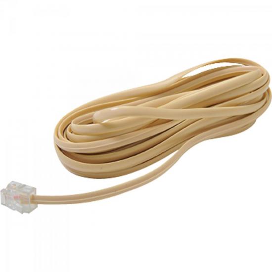 Extensor para Telefone 5mt RJ11 2 Vias Liso CBTL0014 Bege STORM por 0,00 à vista no boleto/pix ou parcele em até 1x sem juros. Compre na loja Mundomax!