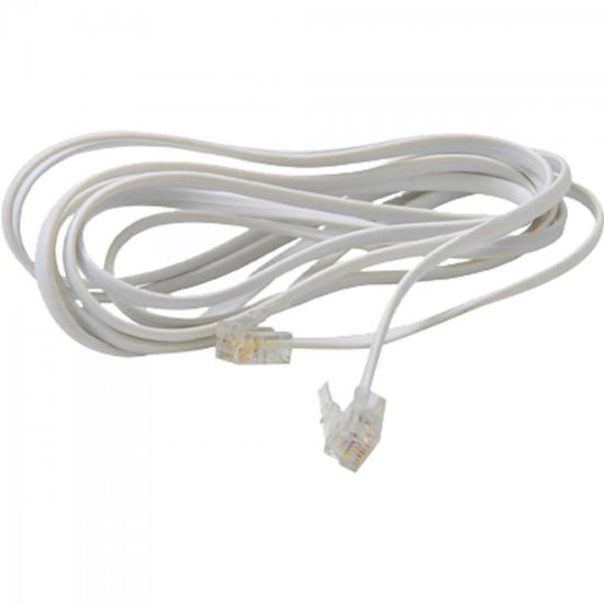 Extensor para Telefone 2mt RJ11 2 Vias Liso CBTL0007 Branco STORM (59002)