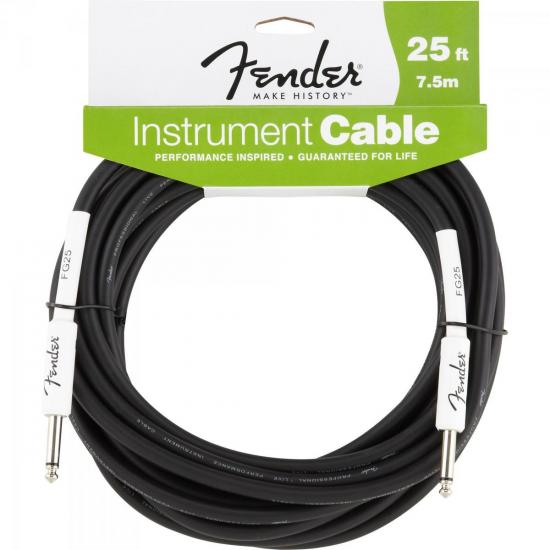 Cabo para Instrumentos P10 x P10 7,5m PERFORMANCE SERIES Preto FENDER por 0,00 à vista no boleto/pix ou parcele em até 1x sem juros. Compre na loja Mundomax!
