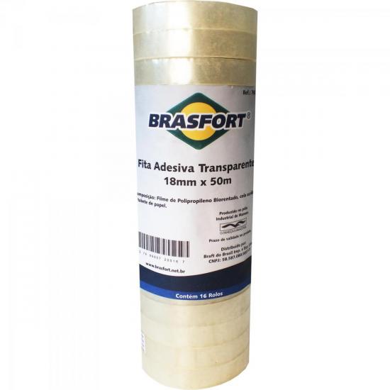 Fita Adesiva 18mm X 50m Transparente BRASFORT por 0,00 à vista no boleto/pix ou parcele em até 1x sem juros. Compre na loja Mundomax!