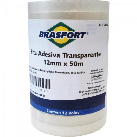Fita Adesiva 12mm X 50m Transparente BRASFORT por 0,00 à vista no boleto/pix ou parcele em até 1x sem juros. Compre na loja Mundomax!