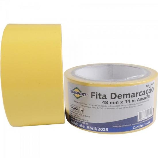 Fita Demarcação de Solo 48mm X 14m Amarela BRASFORT por 13,90 à vista no boleto/pix ou parcele em até 1x sem juros. Compre na loja Mundomax!