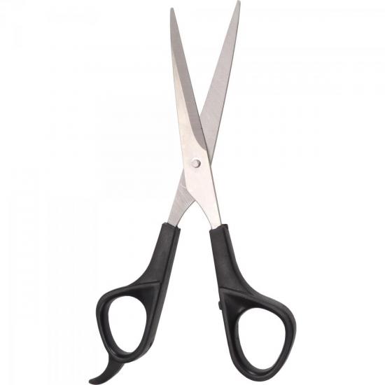 Tesoura Cabeleireiro 7\" Preta Brasfort por 19,99 à vista no boleto/pix ou parcele em até 1x sem juros. Compre na loja Mundomax!