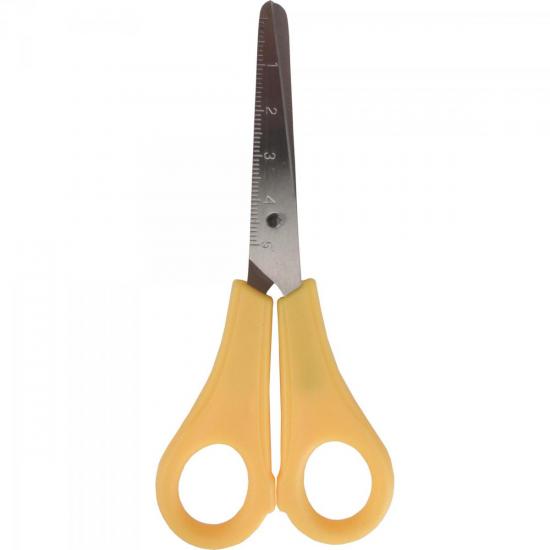 Tesoura ESCOLAR 5\" Amarela BRASFORT por 0,00 à vista no boleto/pix ou parcele em até 1x sem juros. Compre na loja Mundomax!