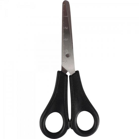 Tesoura ESCOLAR 5\" Preta BRASFORT por 5,90 à vista no boleto/pix ou parcele em até 1x sem juros. Compre na loja Mundomax!
