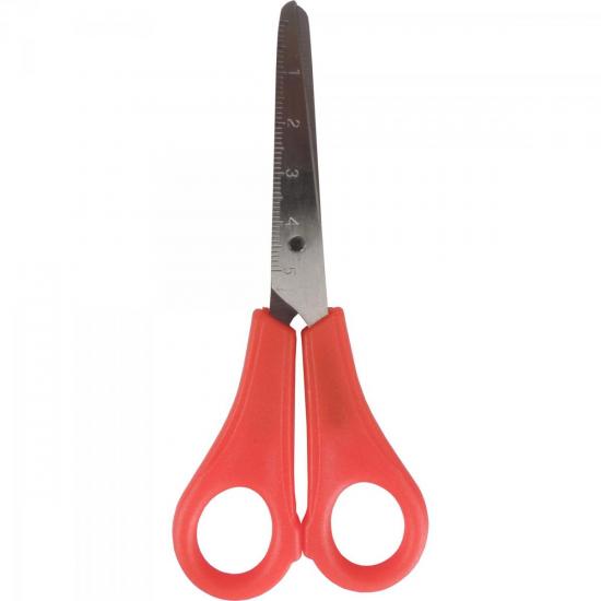 Tesoura ESCOLAR 5\" Vermelha BRASFORT por 0,00 à vista no boleto/pix ou parcele em até 1x sem juros. Compre na loja Mundomax!