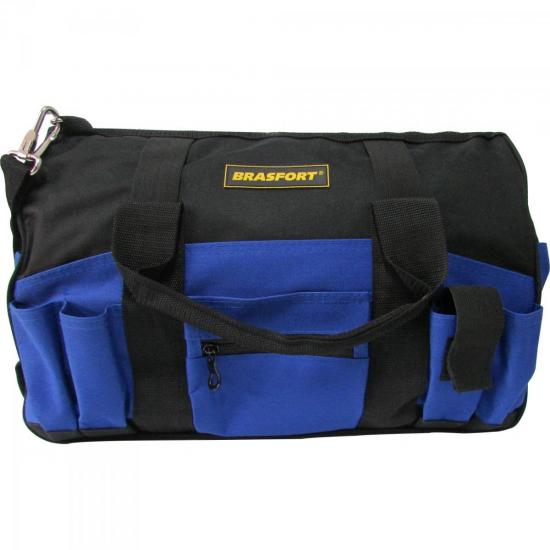 Bolsa Para Ferramentas 37 BOLSOS Azul/Preto BRASFORT por 0,00 à vista no boleto/pix ou parcele em até 1x sem juros. Compre na loja Mundomax!